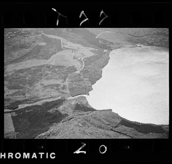 The water flows out from the lake