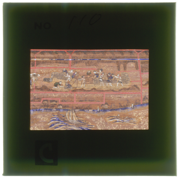 Shikinoukouzuemabubunmeiji13nensaitamakenootonemachijinmushatoumimangokuniyoruinenodakkokuchouseisagyouwoshimeshiteiruemazentainihakoukitauekarashuukakumadenozensagyougaegakareteiru